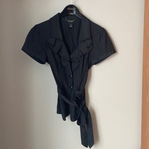 WHBM short sleeve ruffle jacket